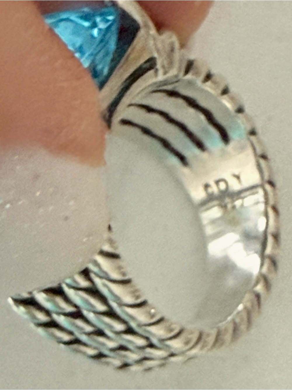 David Yurman Wheaton Blue Topaz Ring 5 1/2 - Picture 13 of 16